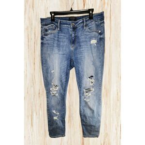 Judy Blue Womens Jeans Size 13/31 (27 Actual) Distressed Skinny Medium Wash